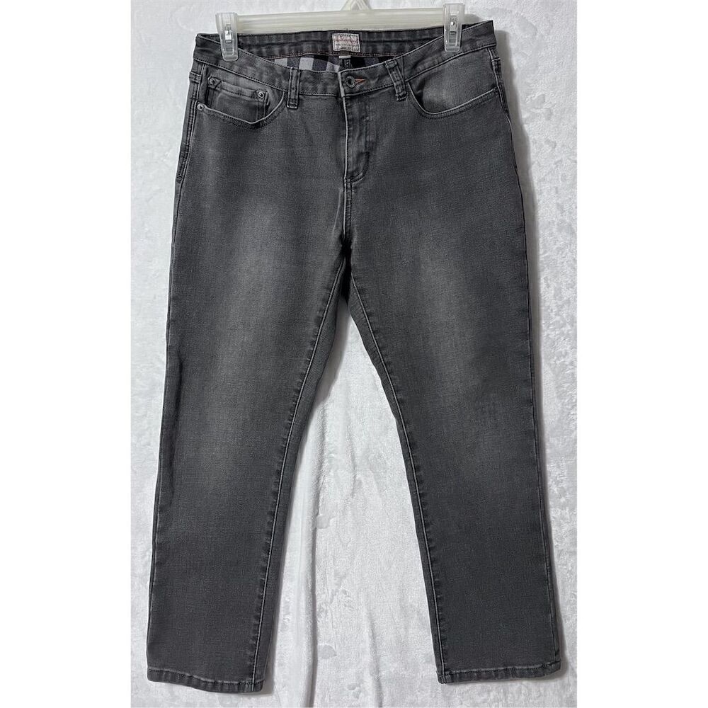 Weatherproof Vintage Women's Gray Slim Straight Jeans Size 12  Lined